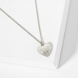 106255, GOLD DIPPED, BEAUTY OF THE SOUL, DAINTY HEART CUBIC ZIRCONIA ACCENT PENDANT NECKLACE