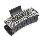 106263, WESTERN THEMED, RECTANGULAR GRANDER HAIR CLAW