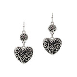 106273, HEART FILIGREE DANGLE EARRING