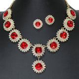 106281, GEOMETRIC ACCENT CRYSTAL RHINESTONE NECKLACE SET