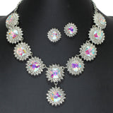 106281, GEOMETRIC ACCENT CRYSTAL RHINESTONE NECKLACE SET