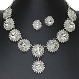 106281, GEOMETRIC ACCENT CRYSTAL RHINESTONE NECKLACE SET
