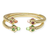 106282, SET OF 2, CRYSTAL RHINESTONE DESIGNER INSPIRED CUFF BRACELET