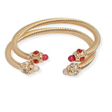 106282, SET OF 2, CRYSTAL RHINESTONE DESIGNER INSPIRED CUFF BRACELET