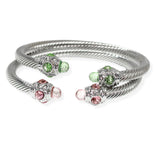 106282, SET OF 2, CRYSTAL RHINESTONE DESIGNER INSPIRED CUFF BRACELET