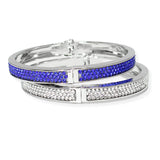 106283, SET OF 2, PAVE CRYSTAL RHINESTONE BANGLE BRACELET