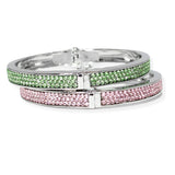 106283, SET OF 2, PAVE CRYSTAL RHINESTONE BANGLE BRACELET