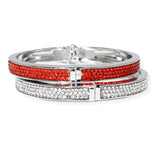106283, SET OF 2, PAVE CRYSTAL RHINESTONE BANGLE BRACELET
