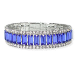 106284, BAGUETTE ACCENT CRYSTAL RHINESTONE MAGNETIC CLOSURE BRACELET