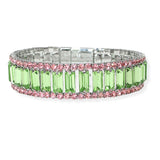 106284, BAGUETTE ACCENT CRYSTAL RHINESTONE MAGNETIC CLOSURE BRACELET