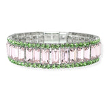 106284, BAGUETTE ACCENT CRYSTAL RHINESTONE MAGNETIC CLOSURE BRACELET