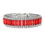 106284, BAGUETTE ACCENT CRYSTAL RHINESTONE MAGNETIC CLOSURE BRACELET
