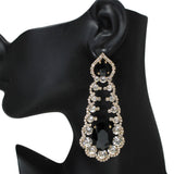 106285, OVAL ACCENT CRYSTAL RHINESTONE DROP EARRING