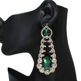 106285, OVAL ACCENT CRYSTAL RHINESTONE DROP EARRING