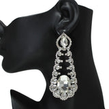 106285, OVAL ACCENT CRYSTAL RHINESTONE DROP EARRING