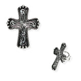 106296, WESTERN THEMED ENGRAVED CROSS CUFF RING