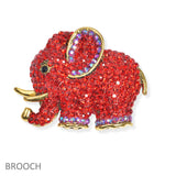 106297, ELEPHANT CRYSTAL RHINESTONE PIN BROOCH