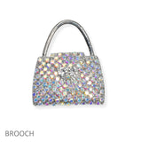 106298, PURSE HANDBAG CRYSTAL RHINESTONE PIN BROOCH
