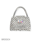 106298, PURSE HANDBAG CRYSTAL RHINESTONE PIN BROOCH