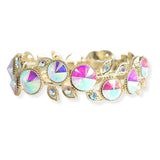 106300, CONECAVE RHINESTONE ACCENT FLOWER VINE STRETCH BRACELET
