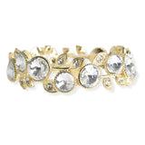 106300, CONECAVE RHINESTONE ACCENT FLOWER VINE STRETCH BRACELET