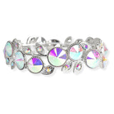 106300, CONECAVE RHINESTONE ACCENT FLOWER VINE STRETCH BRACELET