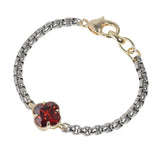 106301, 14K GOLD PLATED, CLOVER CUBIC ZIRCONIA ACCENT DESIGNER INSPIRED BRACELET