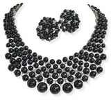 106305, PEARL WITH CRYSTAL RHINESTONE EVENING NECKLACE SET