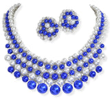 106305, PEARL WITH CRYSTAL RHINESTONE EVENING NECKLACE SET