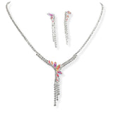 106306, MARQUISE CUBIC ZIRCONIA ACCENT CRYSTAL RHINESTONE NECKLACE