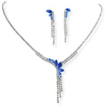106306, MARQUISE CUBIC ZIRCONIA ACCENT CRYSTAL RHINESTONE NECKLACE
