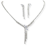 106306, MARQUISE CUBIC ZIRCONIA ACCENT CRYSTAL RHINESTONE NECKLACE