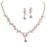 106307, TEARDROP CUBIC ZIRCONIA ACCENT CRYSTAL RHINESTONE NECKLACE