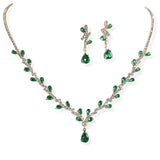 106307, TEARDROP CUBIC ZIRCONIA ACCENT CRYSTAL RHINESTONE NECKLACE