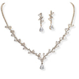 106307, TEARDROP CUBIC ZIRCONIA ACCENT CRYSTAL RHINESTONE NECKLACE