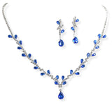106307, TEARDROP CUBIC ZIRCONIA ACCENT CRYSTAL RHINESTONE NECKLACE