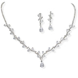 106307, TEARDROP CUBIC ZIRCONIA ACCENT CRYSTAL RHINESTONE NECKLACE