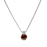106309, 14K GOLD PLATED, ROUND CUBIC ZIRCONIA ACCENT DESIGNER INSPIRED PENDANT NECKLACE