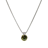 106309, 14K GOLD PLATED, ROUND CUBIC ZIRCONIA ACCENT DESIGNER INSPIRED PENDANT NECKLACE
