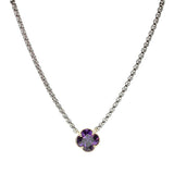 106311, 14K GOLD PLATED, CLOVER CUBIC ZIRCONIA DESIGNER INSPIRED NECKLACE