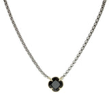 106311, 14K GOLD PLATED, CLOVER CUBIC ZIRCONIA DESIGNER INSPIRED NECKLACE