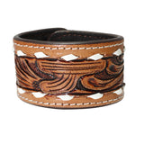 106321, WESTERN THEMED, CACTUS PRINT FAUX LEATHER SNAP BUTTON BRACELET