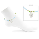 106322, SEA TURTLE CHARM ACCENT SEA GLASS PEARL ANKLET