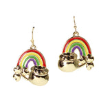 106327, ST. PATRICKS DAY RAINBOW ENAMEL DANGLE EARRING