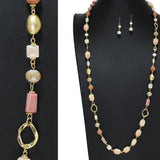 106335, SEMI PRECIOUS STONE BEADED LONG NECKLACE