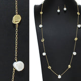 106337, FRESHWATER PEARL WITH NUGGET BEADED LONG NECKLACE