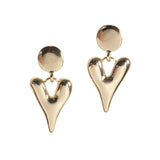 106340, GOLD DIPPED, BRASS BUBBLE HEART DANGLE EARRING