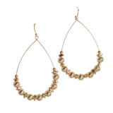 106342, BALL BEADED ACCENT TEARDROP DANGLE EARRING