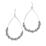 106342, BALL BEADED ACCENT TEARDROP DANGLE EARRING