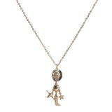 106344, WESTERN THEMED, COWBOY HAT, BOOTS, STAR, STEER HEAD CHARMS PENDANT NECKLACE